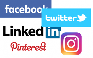 Social Media Logos Montage - Facebook - Twitter - LinkedIn - Pinterest - Instagram