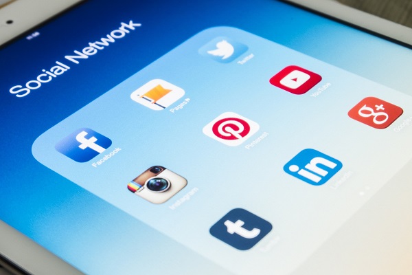 Social Media Logos on a tablet